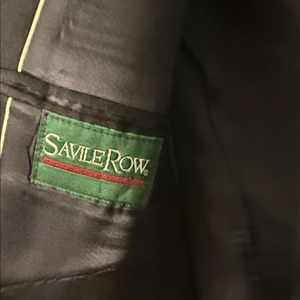 Savile row Elegant Navy Blazer with Gold Accents 💯wool Made in Poland